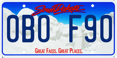 SD license plate 0BOF90