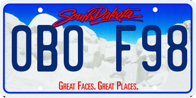 SD license plate 0BOF98