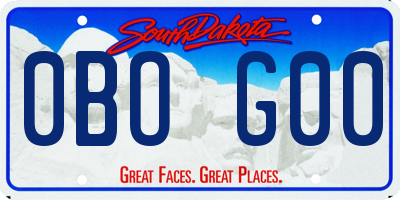 SD license plate 0BOG00