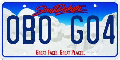 SD license plate 0BOG04