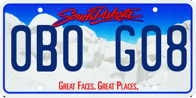 SD license plate 0BOG08