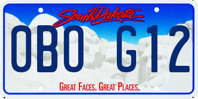 SD license plate 0BOG12