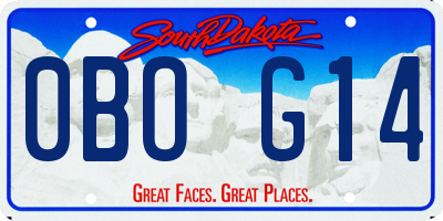 SD license plate 0BOG14
