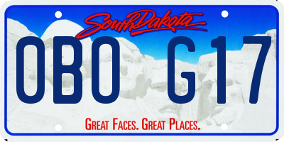 SD license plate 0BOG17