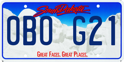 SD license plate 0BOG21