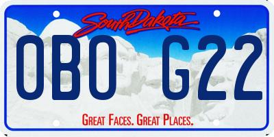 SD license plate 0BOG22