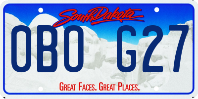 SD license plate 0BOG27