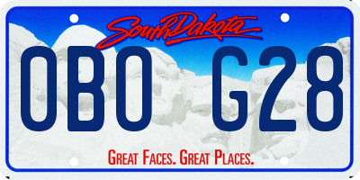 SD license plate 0BOG28