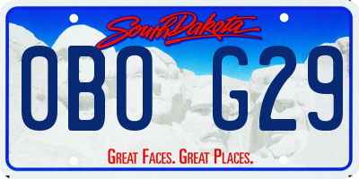 SD license plate 0BOG29