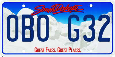 SD license plate 0BOG32