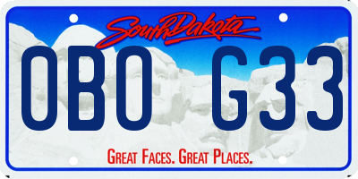 SD license plate 0BOG33