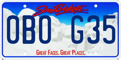 SD license plate 0BOG35