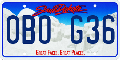 SD license plate 0BOG36