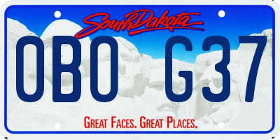 SD license plate 0BOG37