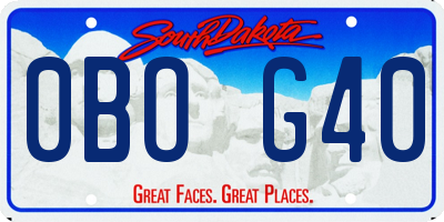 SD license plate 0BOG40