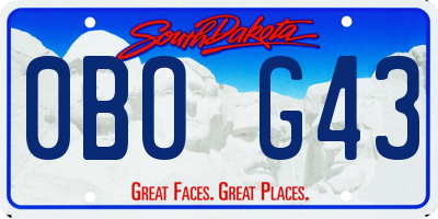 SD license plate 0BOG43