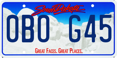 SD license plate 0BOG45