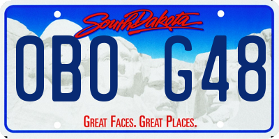SD license plate 0BOG48