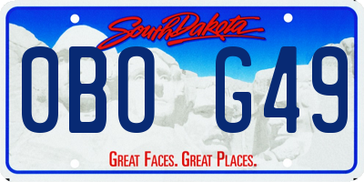 SD license plate 0BOG49