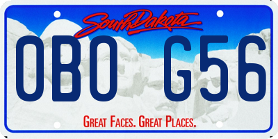 SD license plate 0BOG56