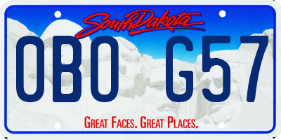SD license plate 0BOG57