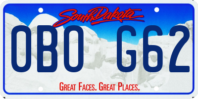 SD license plate 0BOG62