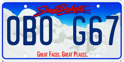 SD license plate 0BOG67