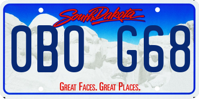 SD license plate 0BOG68