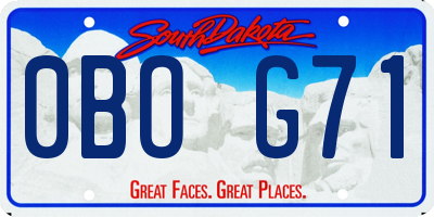 SD license plate 0BOG71