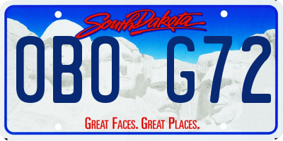 SD license plate 0BOG72