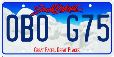 SD license plate 0BOG75