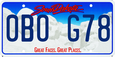 SD license plate 0BOG78