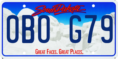 SD license plate 0BOG79