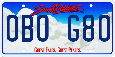 SD license plate 0BOG80