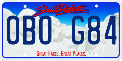 SD license plate 0BOG84
