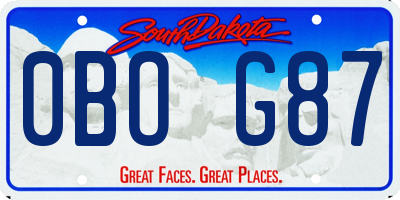SD license plate 0BOG87