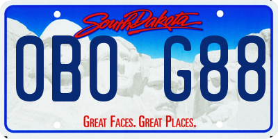 SD license plate 0BOG88