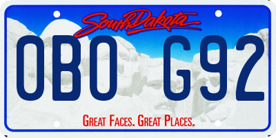 SD license plate 0BOG92
