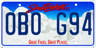 SD license plate 0BOG94