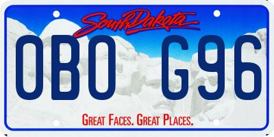 SD license plate 0BOG96