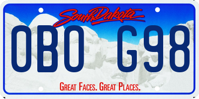 SD license plate 0BOG98