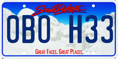 SD license plate 0BOH33