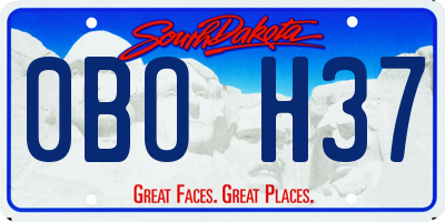 SD license plate 0BOH37