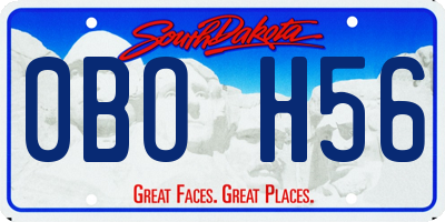 SD license plate 0BOH56