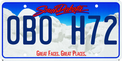 SD license plate 0BOH72