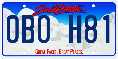 SD license plate 0BOH81
