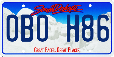 SD license plate 0BOH86