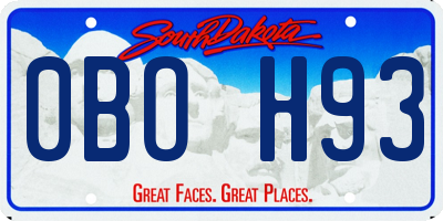 SD license plate 0BOH93