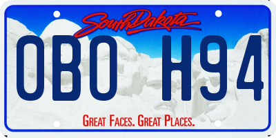 SD license plate 0BOH94