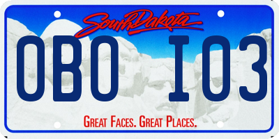 SD license plate 0BOI03
